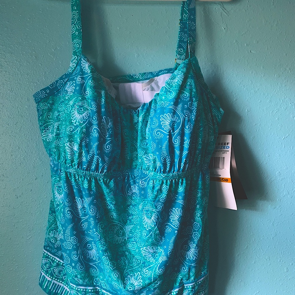 Sassy Coco Reef Teal/White Print plus sized 16 W